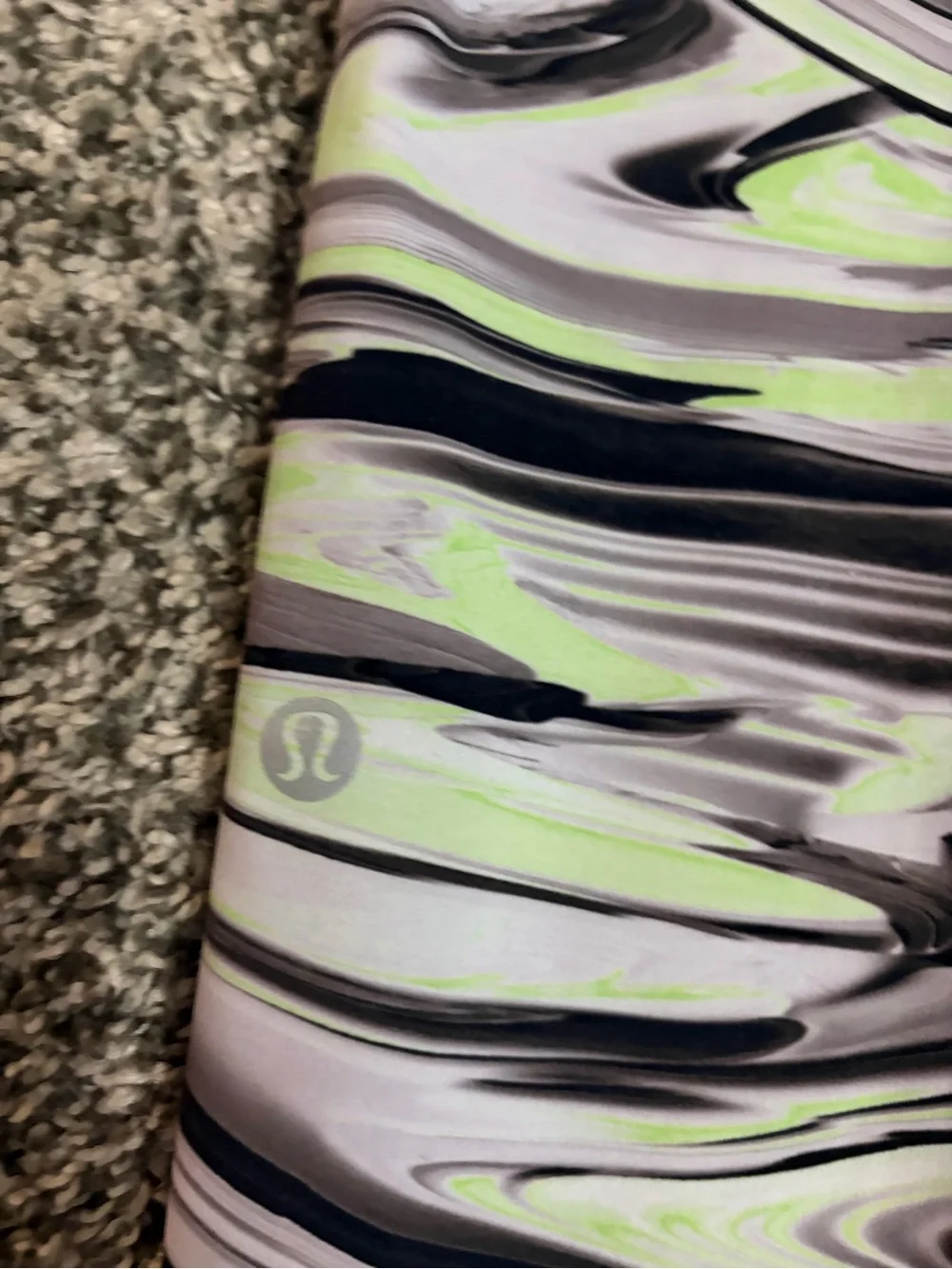 Lululemon Marble-Print Active Leggings in Green and Black